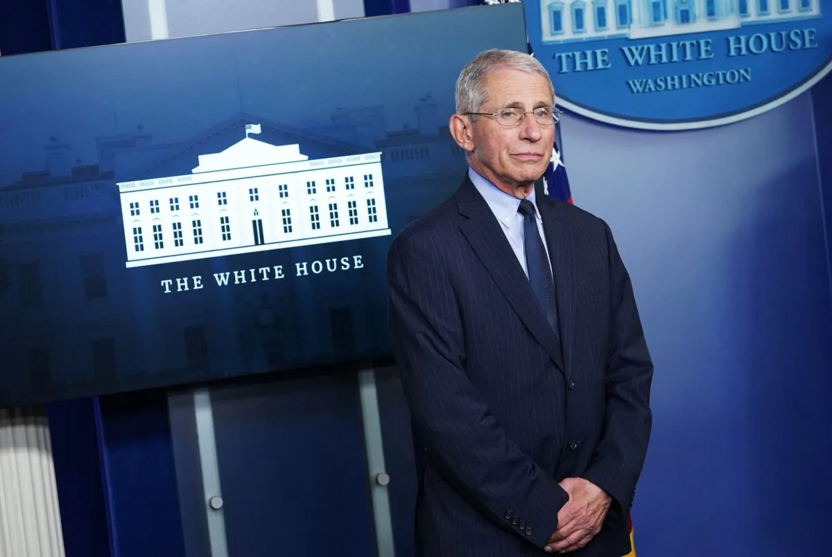 Director of the National Institute of Allergy and Infectious Diseases Dr. Anthony Fauci at the White House in Washington on April 1, 2020. (Mandel Ngan/AFP via Getty Images)