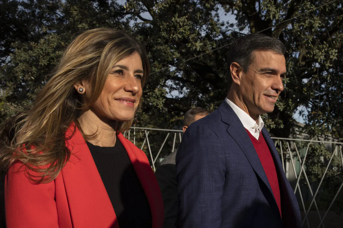 Pedro Sanchez, Leader of the Socialist Party (PSOE) and Prime Minister of Spain (R) and his wife Maria Begona Gomez (L) leave after casting his vote on November 10, 2019 in Pozuelo de Alarcon, in Madrid province, Spain. (Pablo Blazquez Dominguez/Getty Images)