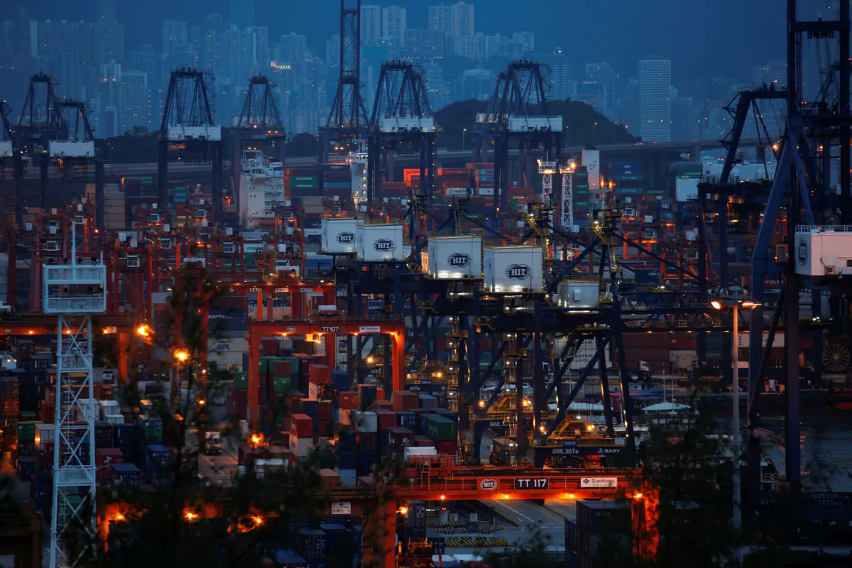 A general view of Hongkong International Terminals (HIT), owned by Hutchison Port Holdings, as part of the Kwai Tsing Container Terminals for transporting shipping containers in Hong Kong, China, on July 25, 2018. (Bobby Yip/Reuters)