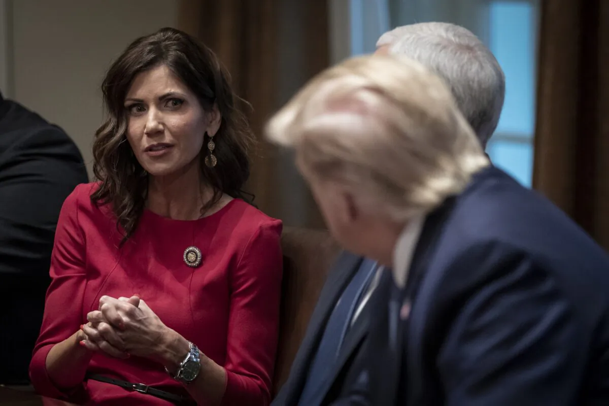 South Dakota Gov. Kristi Noem speaks at the White House in Washington in a Dec. 16, 2019, file photograph. (Drew Angerer/Getty Images)