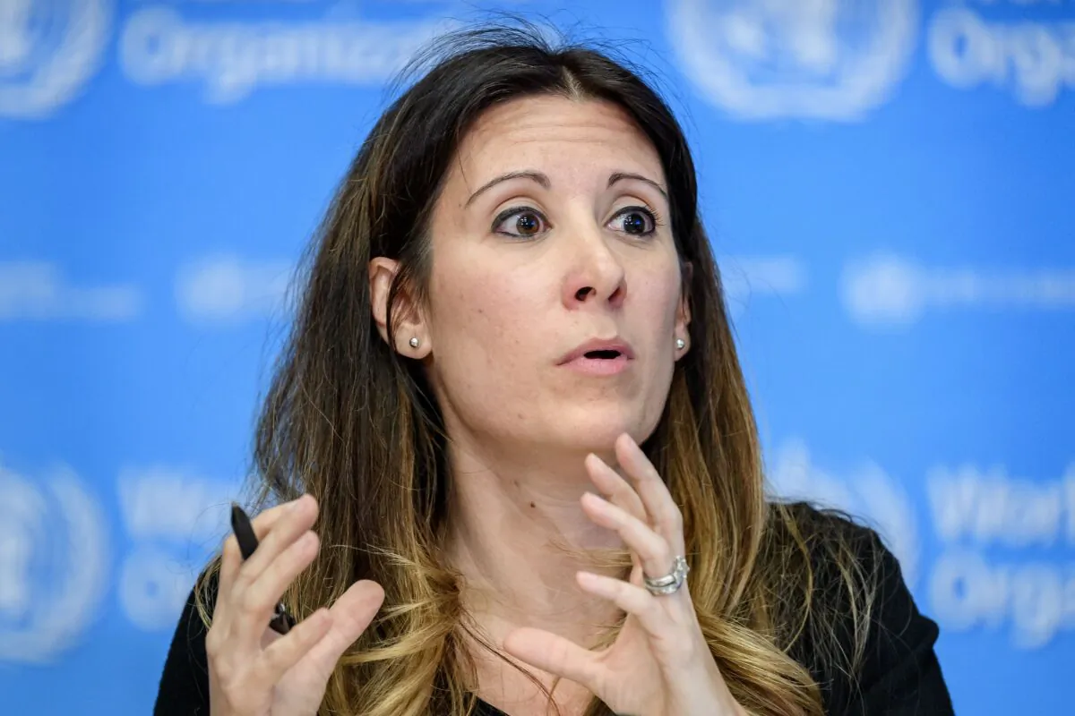 World Health Organization (WHO) Technical Lead Maria Van Kerkhove talks during a daily press briefing on COVID-19, the disease caused by the novel coronavirus, at the WHO heardquaters in Geneva on March 11, 2020. (FABRICE COFFRINI/AFP via Getty Images)