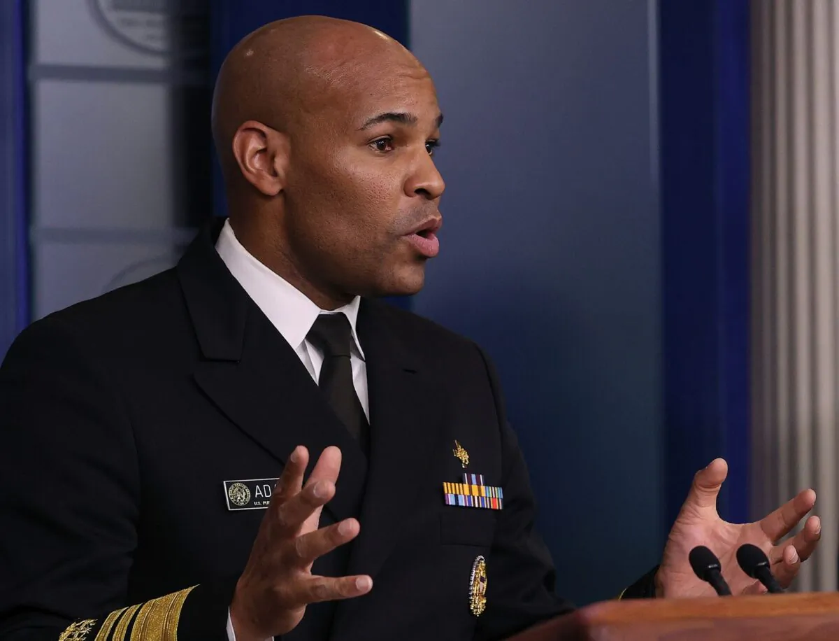 U.S. Surgeon General Jerome Adams speaks during a White House Coronavirus Task Force briefing at the White House in Washington on April 3, 2020. (Win McNamee/Getty Images)