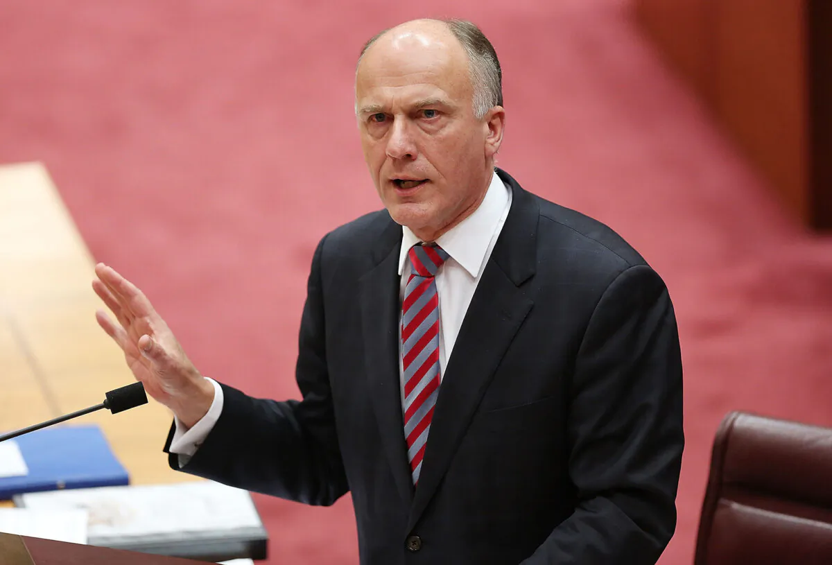 Senator Eric Abetz during Senate question time on July 7, 2014 in Canberra, Australia. (Stefan Postles/Getty Images)