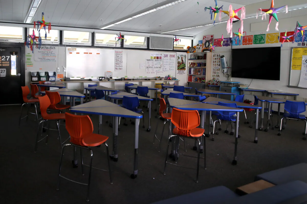 A classroom sits empty in a file photo. (Justin Sullivan/Getty Images)