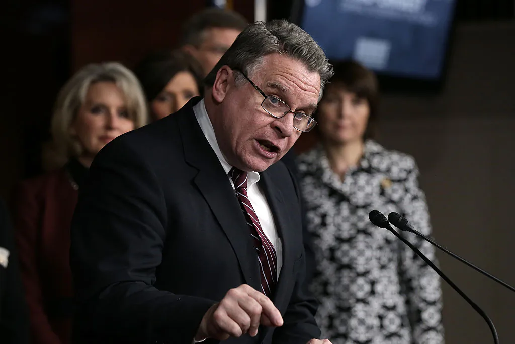 Rep. Chris Smith (R-N.J.) speaks at a news conference at the U.S. Capitol in Washington on Jan. 27, 2015. (Win McNamee/Getty Images)