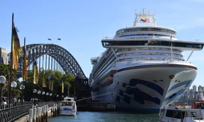 Ruby Princess docked at Circular Quay during the disembarkation of passengers in Sydney, Australia, March 19. (Dean Lewins/REUTERS
