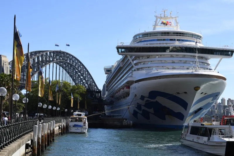 Ruby Princess docked at Circular Quay during the disembarkation of passengers in Sydney, Australia, March 19. (Dean Lewins/REUTERS
