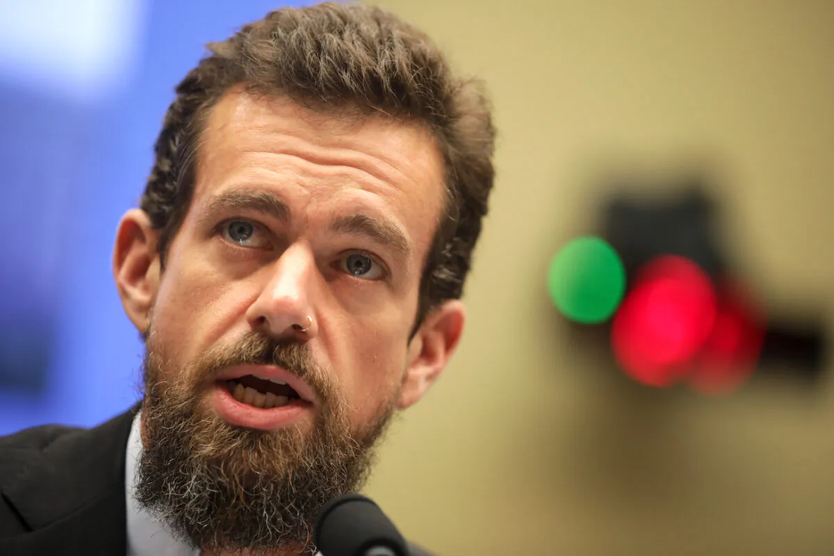 Jack Dorsey testifies during a hearing about Twitter's transparency and accountability, on Capitol Hill,  in Washington on Sept. 5, 2018. (Drew Angerer/Getty Images)