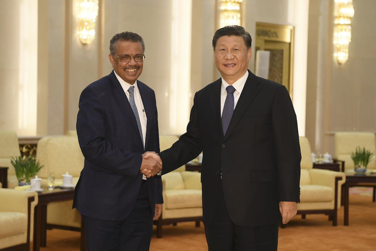 Tedros and Xi WHO and CCP