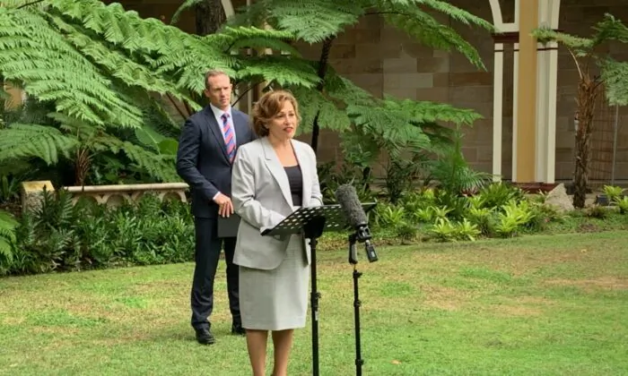 Queensland Deputy Minister Jackie Trad announces new measures to protect renters in Brisbane on April 9, 2020. (Rosie Gilbert/Queensland Government)
