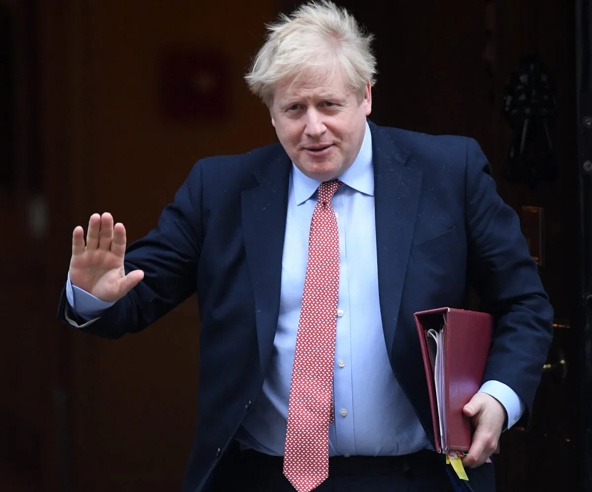 Prime Minister Boris Johnson leaves 10 Downing Street for PMQ's in London, England, on March 25, 2020. (Peter Summers/Getty Images)