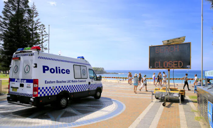 Coogee beach is closed in Sydney's eastern suburbs on March 22, 2020 in Sydney, Australia. (Mark Evans/Getty Images)