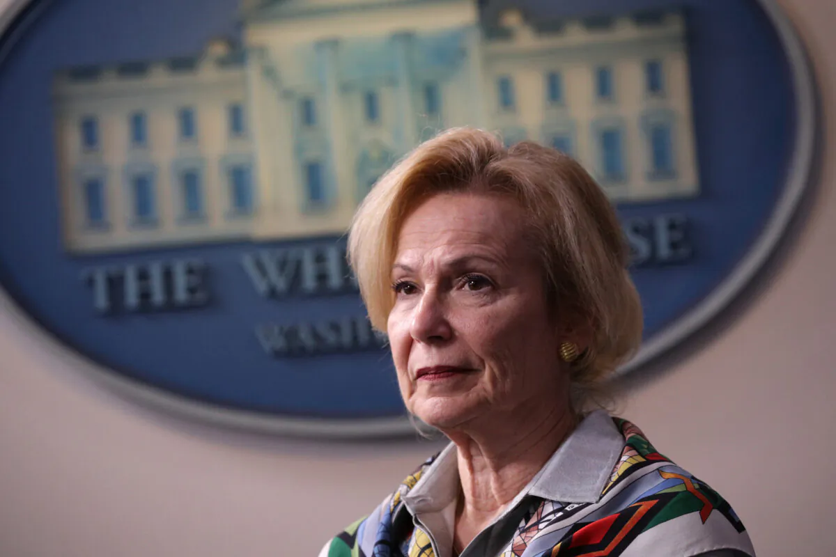 White House COVID-19 response coordinator Deborah Birx listens during the daily CCP virus briefing at the White House in Washington on April 9, 2020. (Alex Wong/Getty Images)