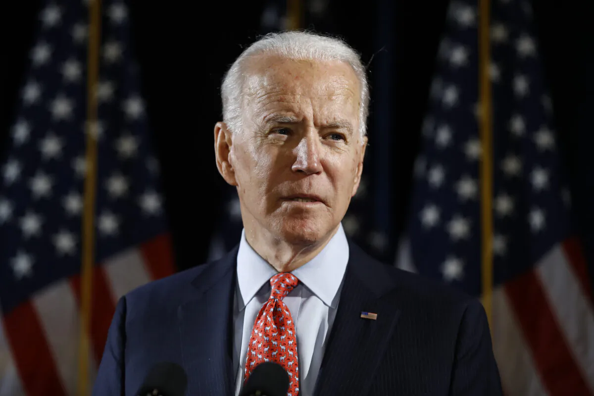 Democratic presidential candidate former Vice President Joe Biden speaks in Wilmington, Del., on March 12, 2020. (Matt Rourke/AP Photo)