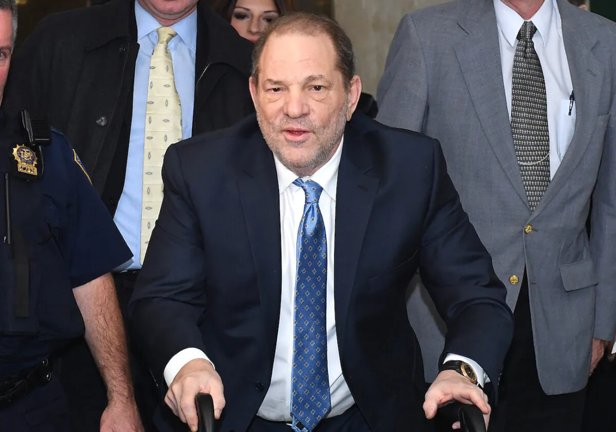 Harvey Weinstein arrives at the Manhattan Criminal Court in New York City on Feb. 24, 2020. (Angela Weiss/AFP via Getty Images)
