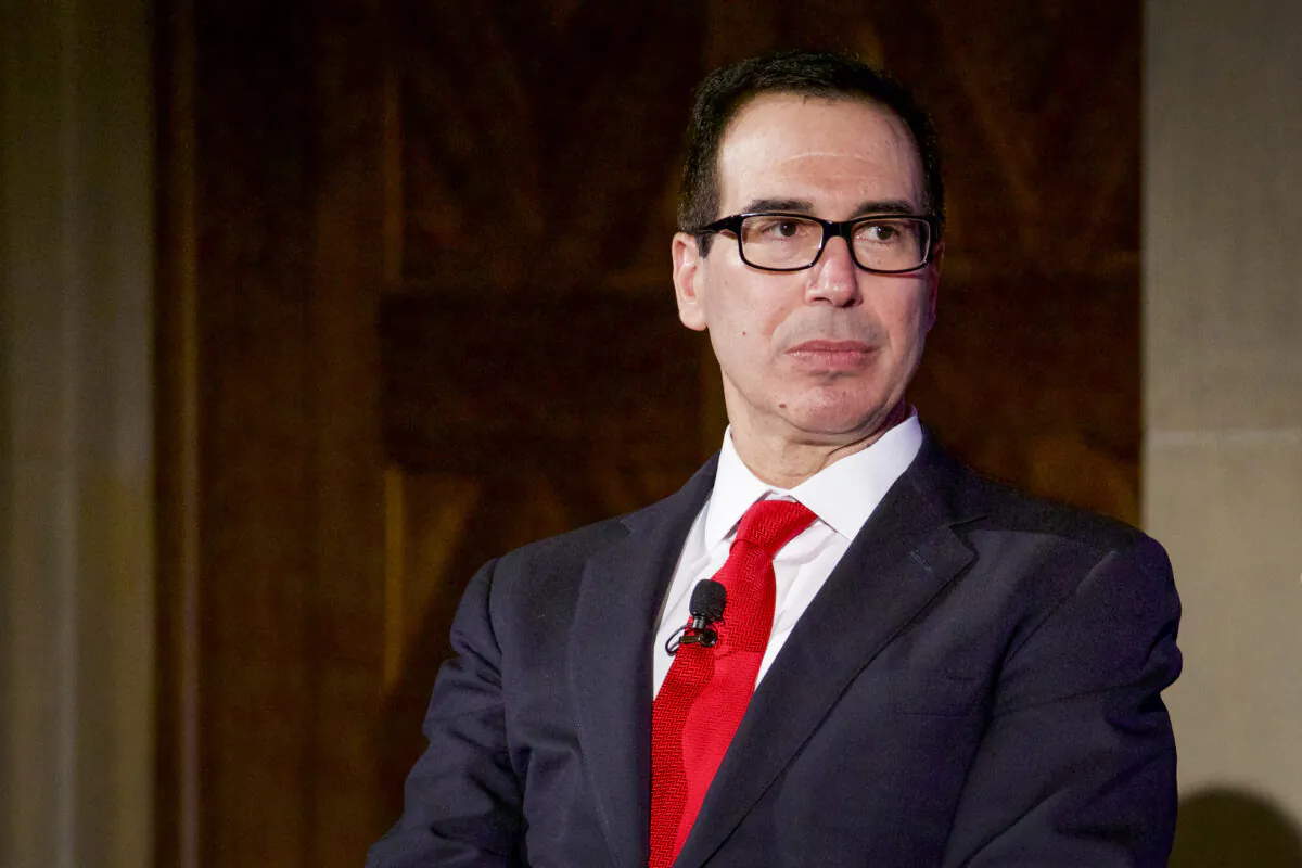 Secretary of the Treasury Steven Mnuchin in a file photograph in Washington on Feb. 27, 2018. (Samira Bouaou/The Epoch Times)