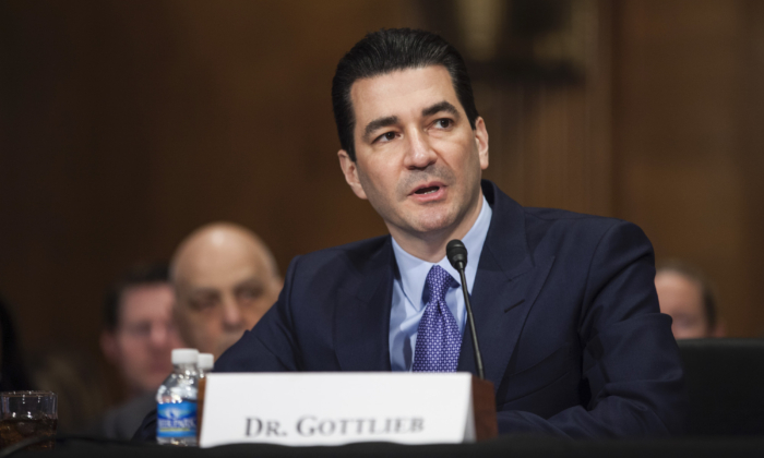 Then-FDA Commissioner-designate Scott Gottlieb testifies during a Senate Health, Education, Labor, and Pensions Committee hearing on April 5, 2017, at on Capitol Hill. (Zach Gibson/Getty Images)