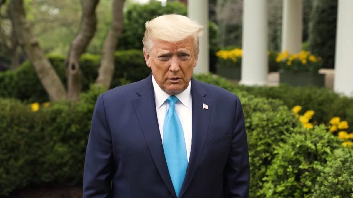 President Donald Trump offers Easter greetings to Americans in a video published by the White House on April 12, 2020. (Screenshot via White House)