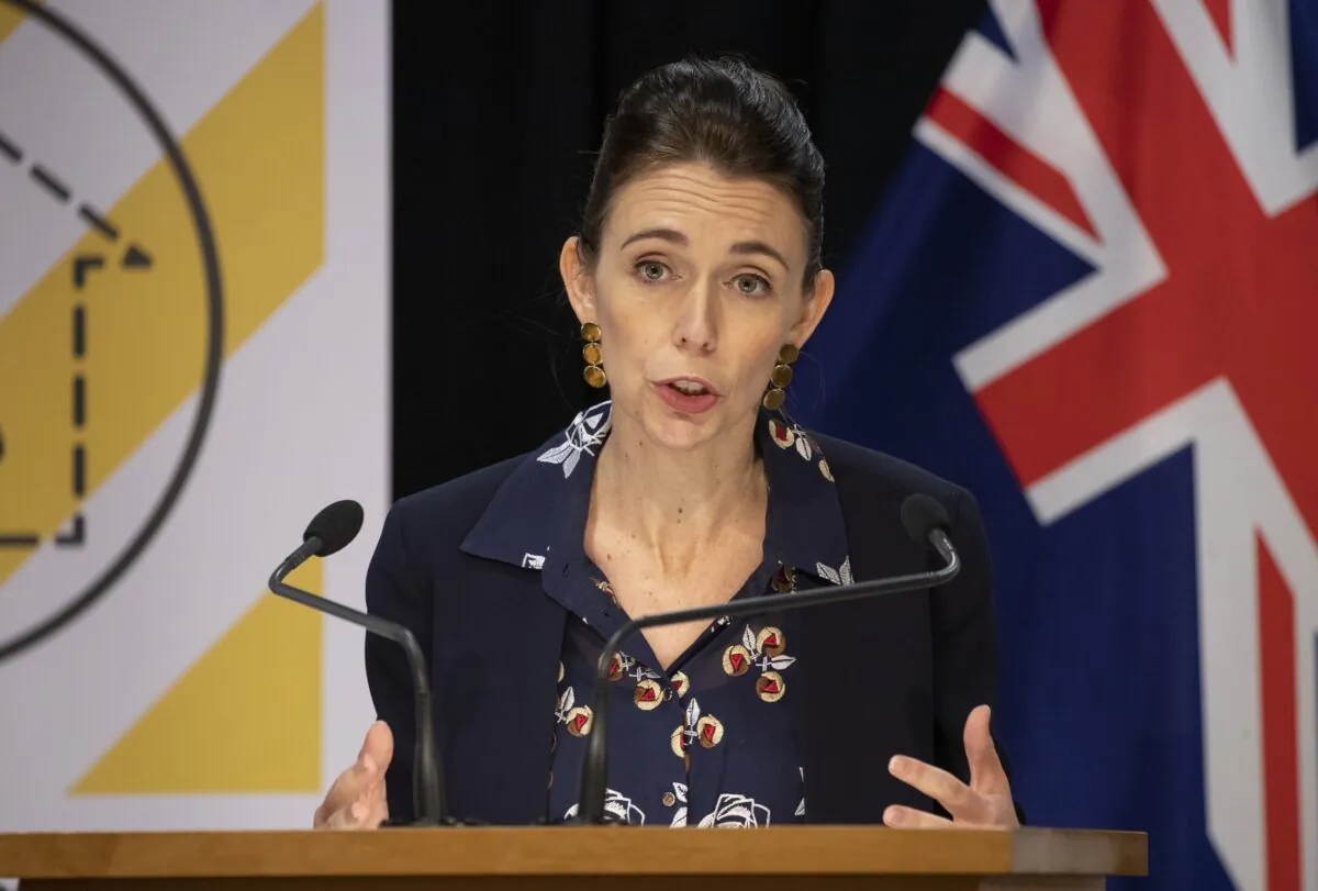 Prime Minister Jacinda Ardern during the All of Government COVID-19 national response update in Parliament in Wellington, New Zealand, on April 13, 2020. (Mark Mitchelll-Pool/Getty Images)