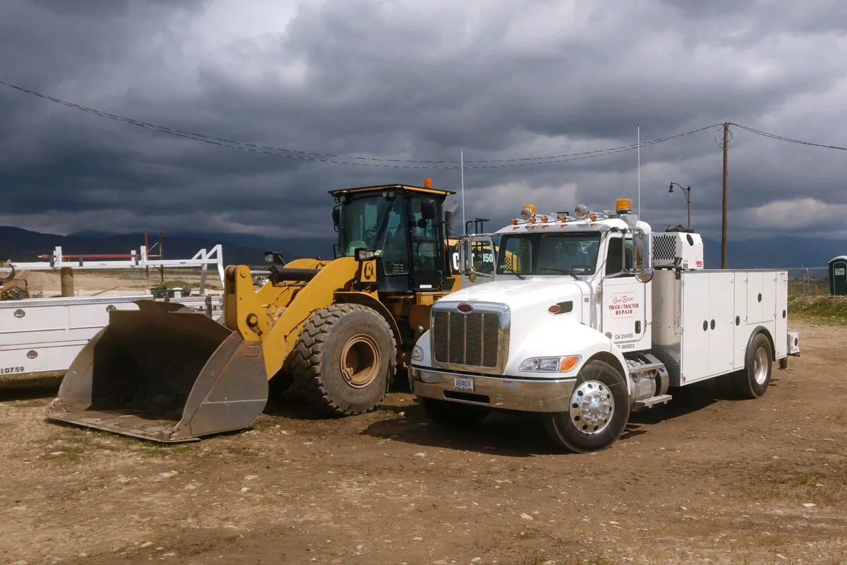 Gene Boere arrives on a job site to repair heavy equipment. (Courtesy of Gene Boere Truck and Tractor Repair)