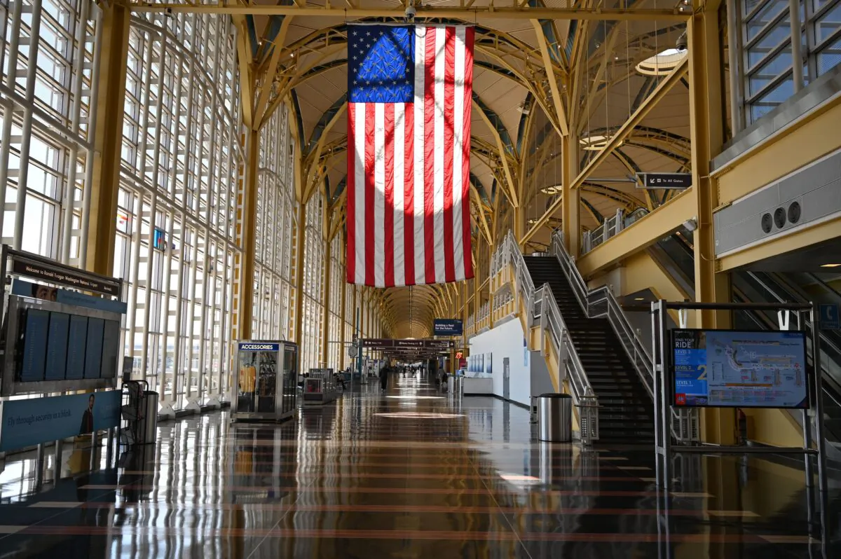 A view of empty Washington National Airport (DCA) in Arlington, Va., on April 11, 2020. (Daniel Slim/AFP via Getty Images)