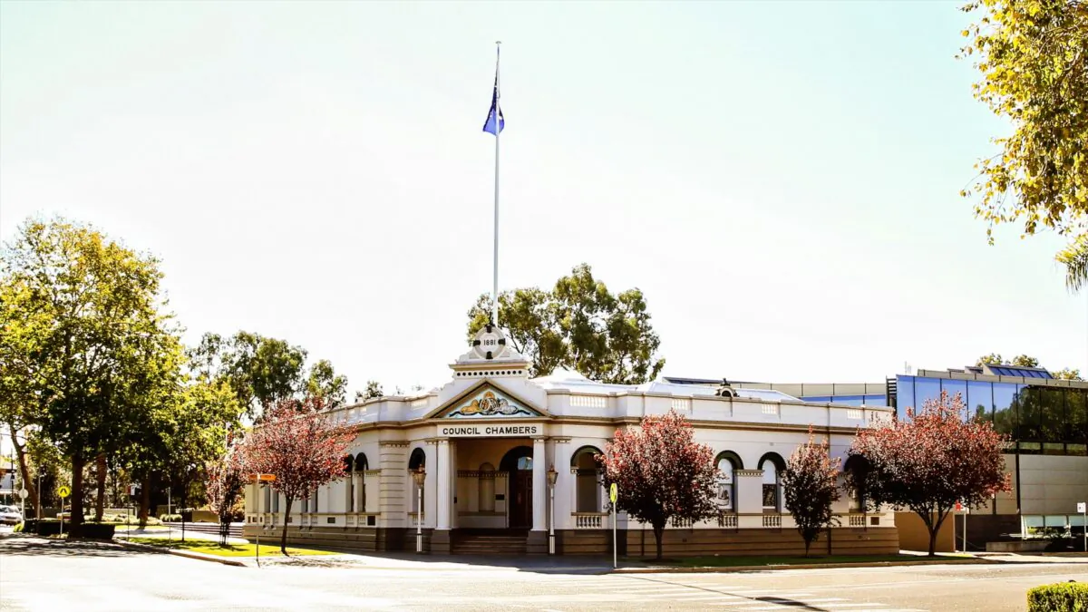 Wagga Wagga Historic Council Chambers on May 5, 2019. (Jenny Evans/Getty Images)