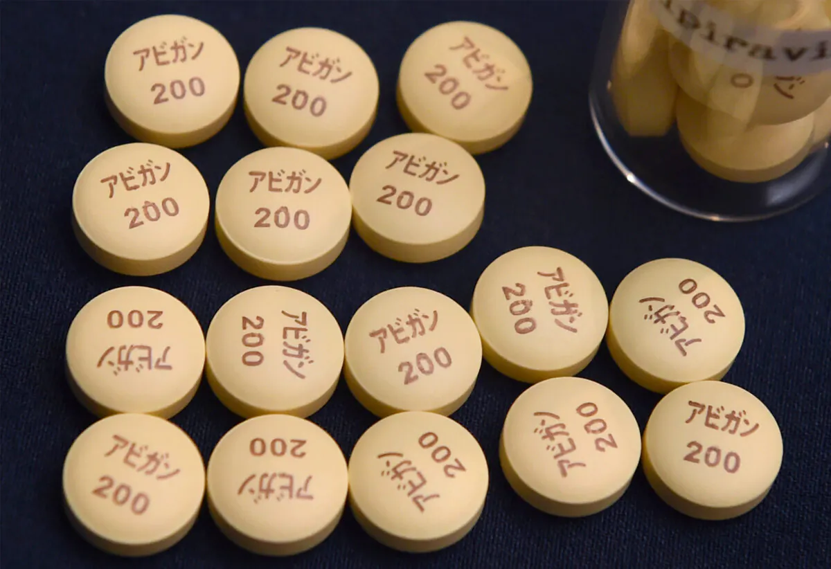 Avigan, a flu drug now being tested against COVID-19, on Oct. 22, 2014. (Kazuhiro Nogi/AFP via Getty Images)