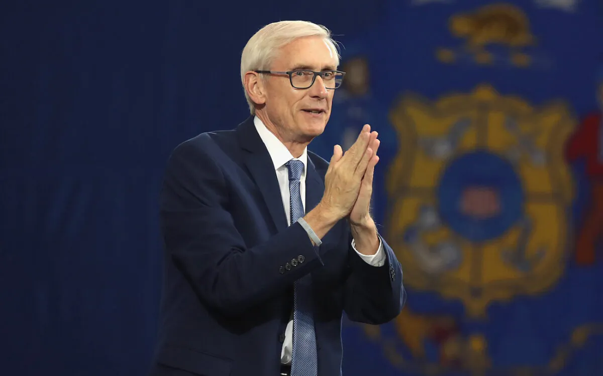 Tony Evers speaking at a rally in Milwaukee, Wisconsin, on Oct. 26, 2018. (Scott Olson/Getty Images)