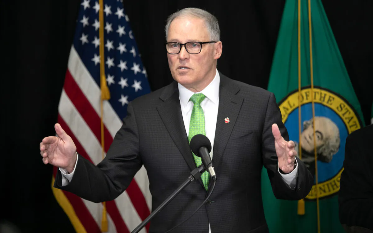 Washington State Gov. Jay Inslee in Seattle, Washington State, on March 11, 2020. (John Moore/Getty Images)