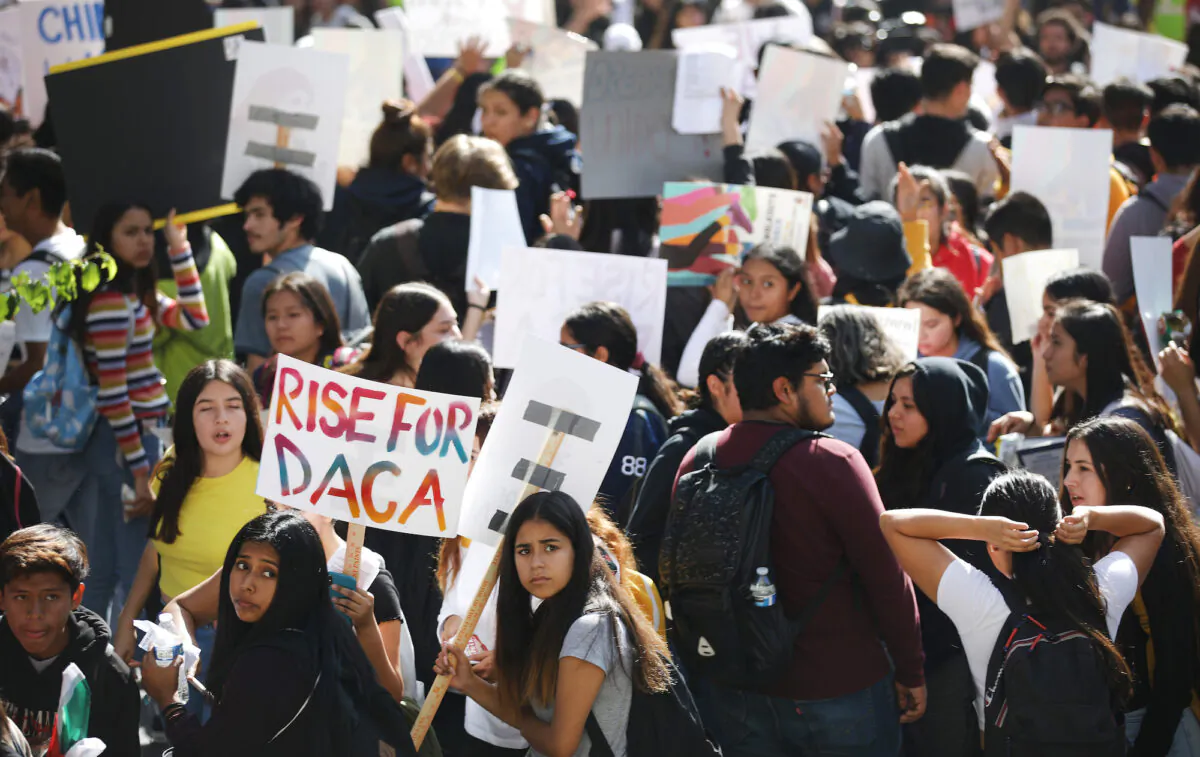 Students and supporters rally in support of DACA recipients on November 12, 2019 in Los Angeles, California. The Supreme Court heard arguments on the DACA program that day (Mario Tama/Getty Images)