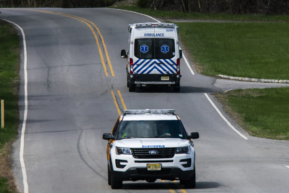 A police car and ambulance, N.J., in an April 16, 2020 file photo. (Eduardo Munoz Alvarez/Getty Images)