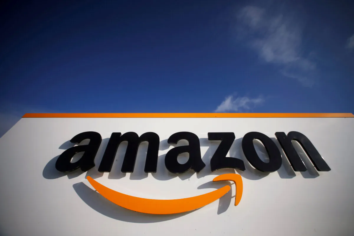 The logo of Amazon is seen at the company logistics centre in Boves, France, on Nov. 5, 2019. (Pascal Rossignol/Reuters)