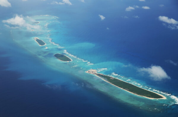 An aerial view of Qilianyu islands