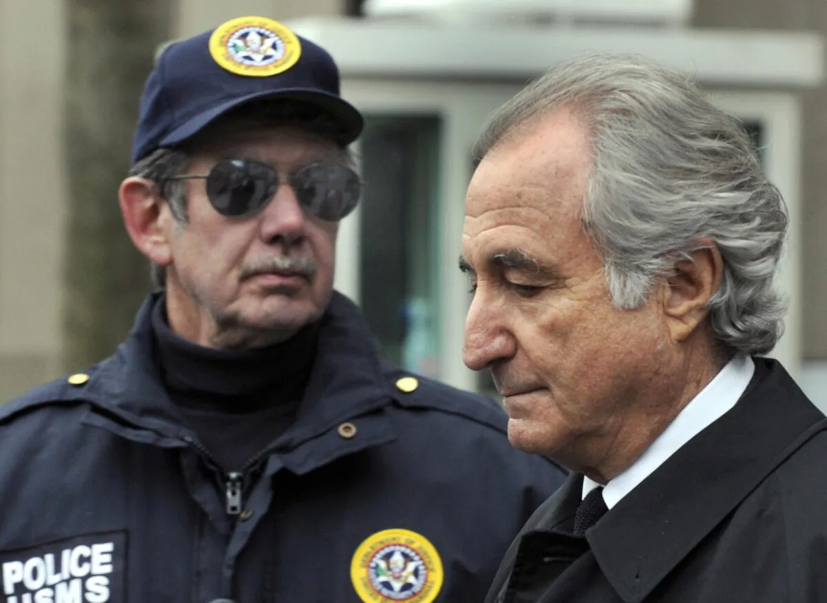Former Wall Street financier Bernard Madoff leaves U.S. Federal Court in New York after a hearing on March 10, 2009. (Timothy A. Clary/AFP/Getty Images)