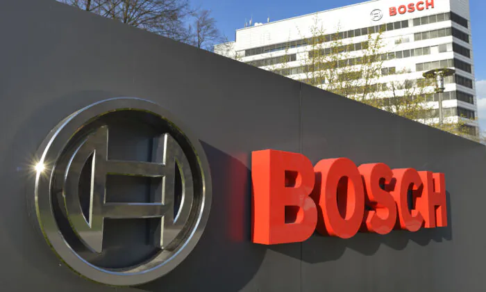 The Bosch logo at the company's headquarters in Gerlingen near Stuttgart, Germany, on April 18, 2013. (Thomas Kienzle/AFP via Getty Images)