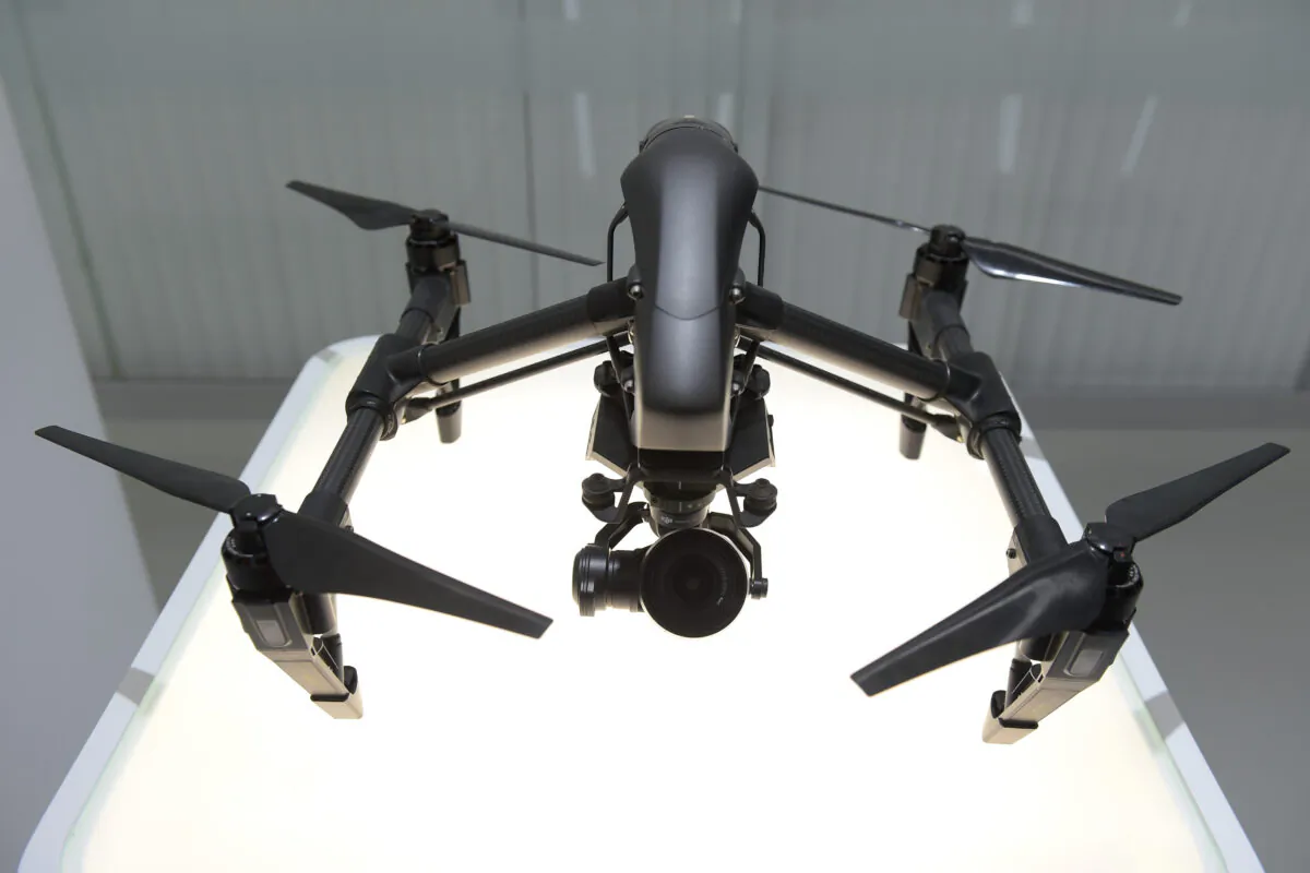 In this picture taken on May 11, 2017, a drone is seen in the showroom of the DJI headquarters in Shenzhen. (Nicolas Asfouri/AFP via Getty Images)