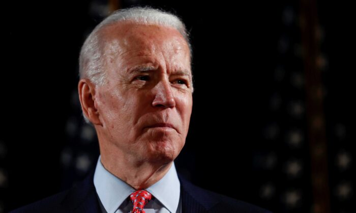 Democratic presidential candidate and former Vice President Joe Biden at an event in Wilmington, Delaware, on March 12, 2020. (Carlos Barria/Reuters)