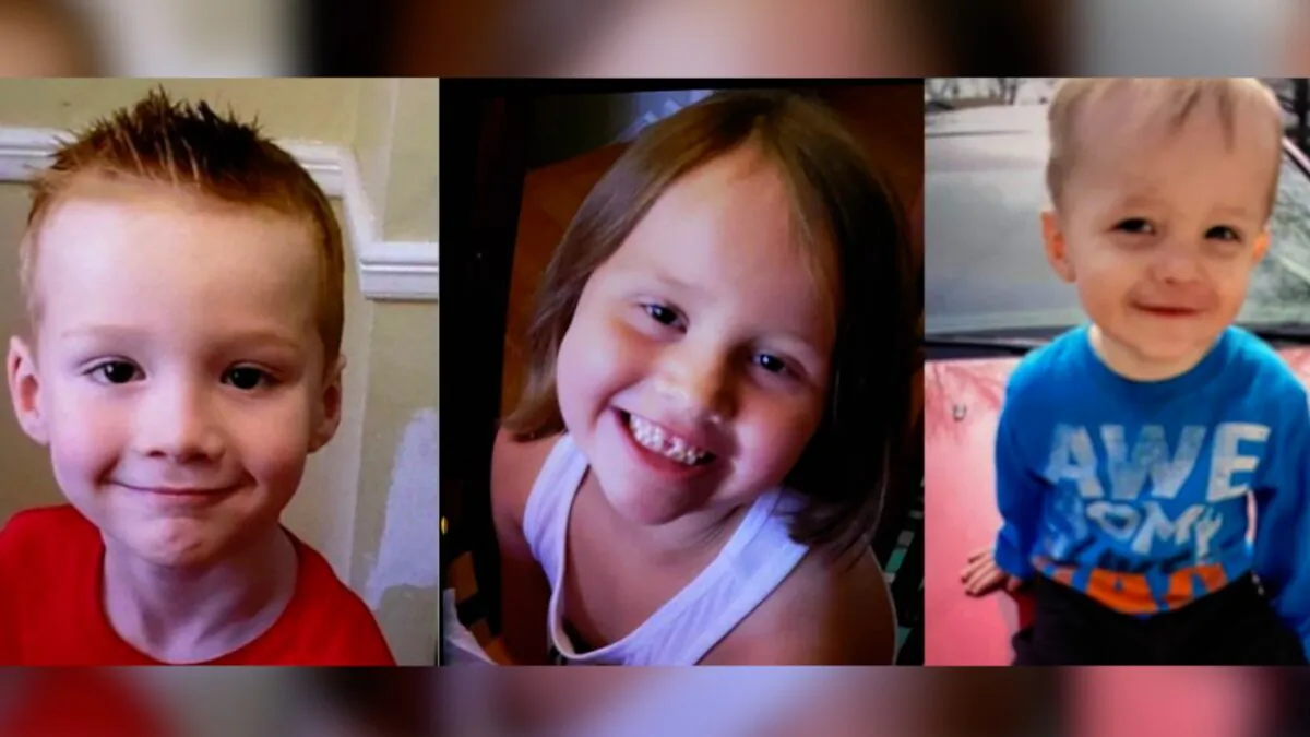 Missing children, 6-year-old's, Cameron (L) and Emma Allison (C), and 21-month-old Colin Allison (R). (Courtesy of Virginia State Police)