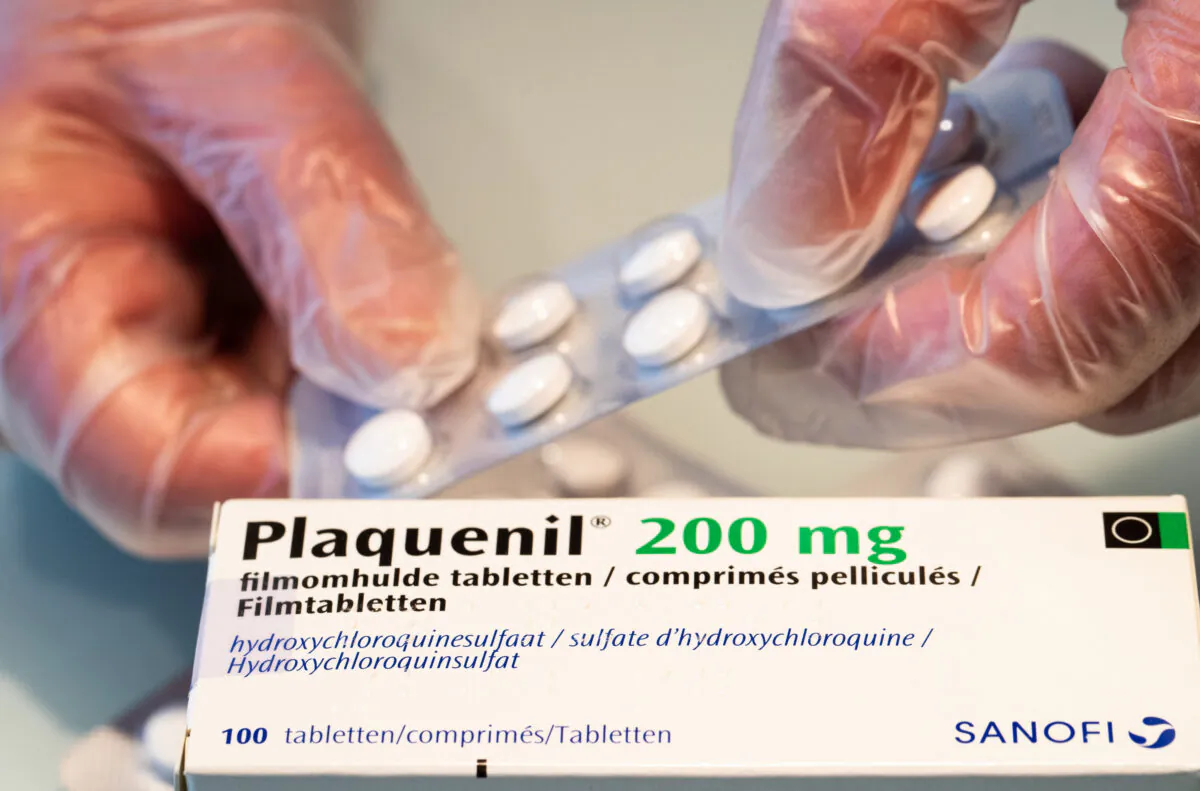 Plaquenil (hydrochlorquine) tablets in a pharmacy on April 6, 2020. (Benoit Doppagne/BELGA MAG/AFP via Getty Images)