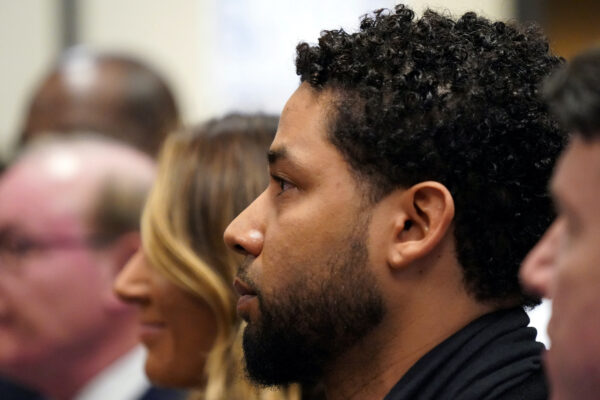 Former "Empire" actor Jussie Smollett appears in a courtroom at the Leighton Criminal Court Building for his arraignment, in Chicago