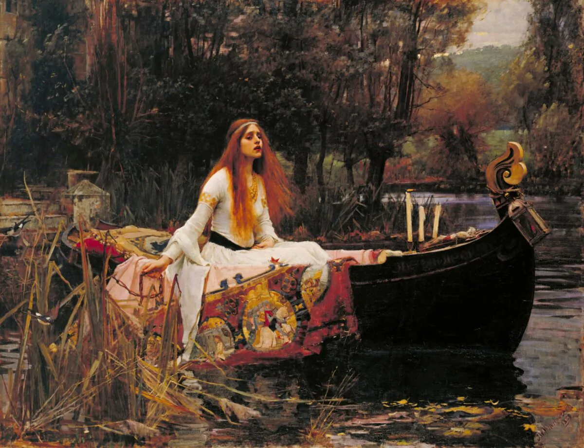 “Lady of Shalott” 1888, by John William Waterhouse. Oil on Canvas; 5 feet by 6 feet 7 inches. Tate Britain, London. (Public Domain)