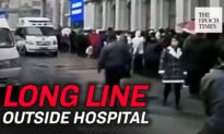 Long line of Patients With Appointments Outside of Hospital in Harbin