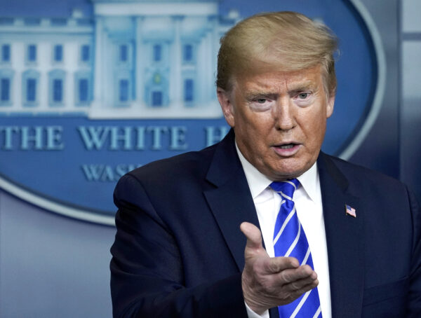 Trump speaks during daily briefing of the CCP virus