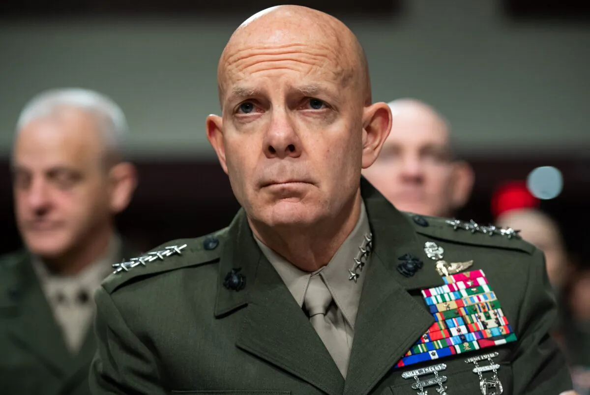 Gen. David Berger, the commandant of the U.S. Marine Corps, testifies at a Senate Armed Services Committee hearing on Capitol Hill on Dec. 3, 2019. (Saul Loeb/AFP via Getty Images)