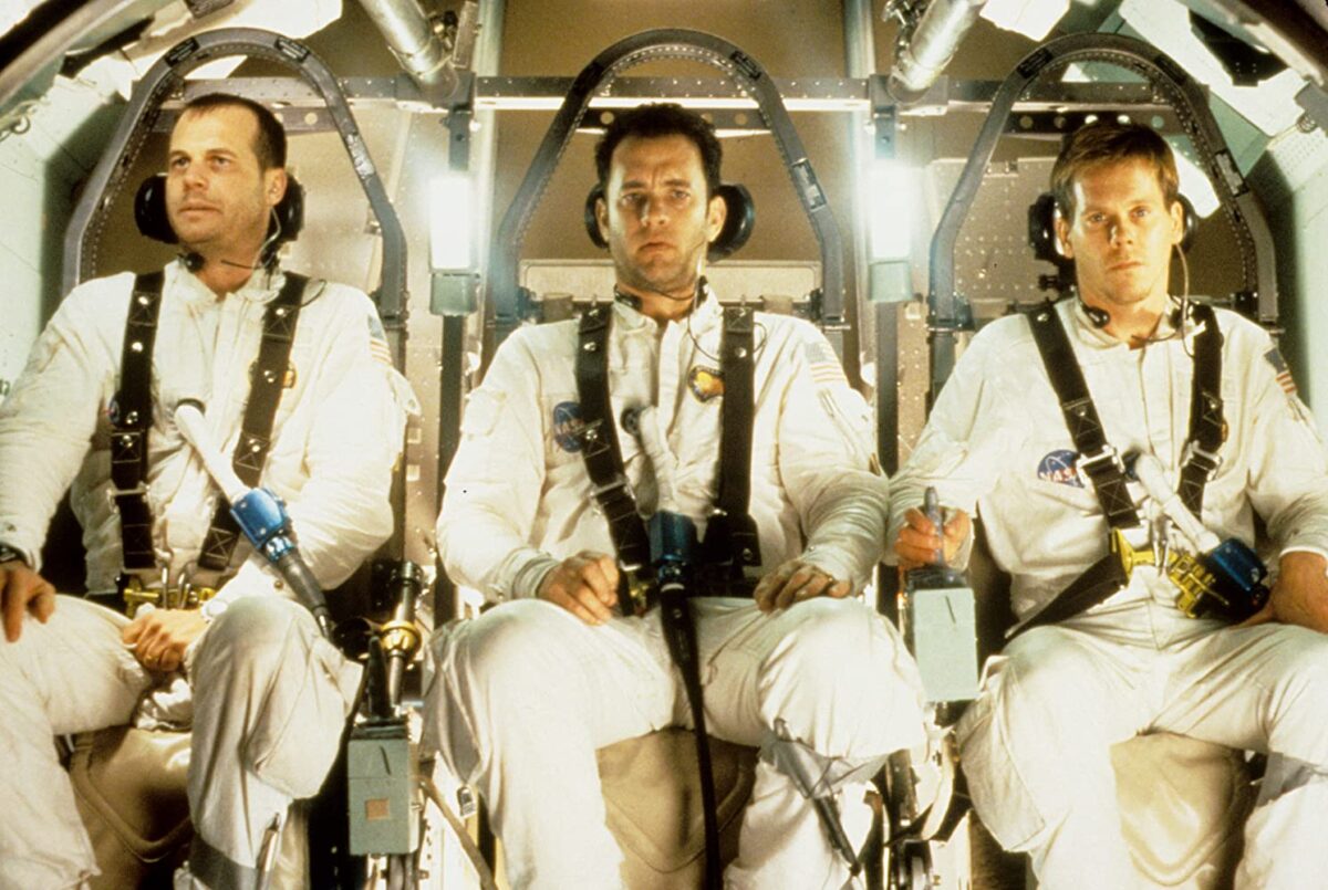 three astronauts in white suits in "Apollo 13"