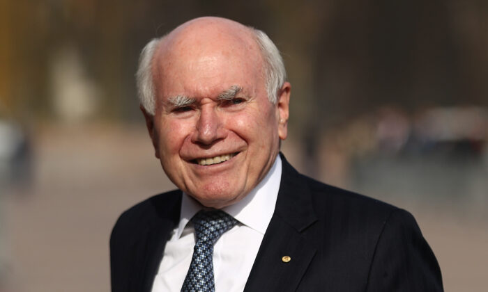 Former Prime Minister of Australia John Howard attends the state memorial service for the late former Australian PM Bob Hawke. June 14, 2019 in Sydney, Australia. (Mark Metcalfe/Getty Images)