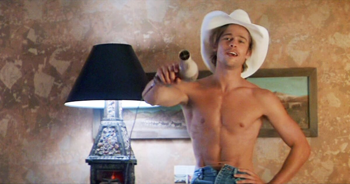 man with cowboy hat and hair dryer in "Thelma & Louise"