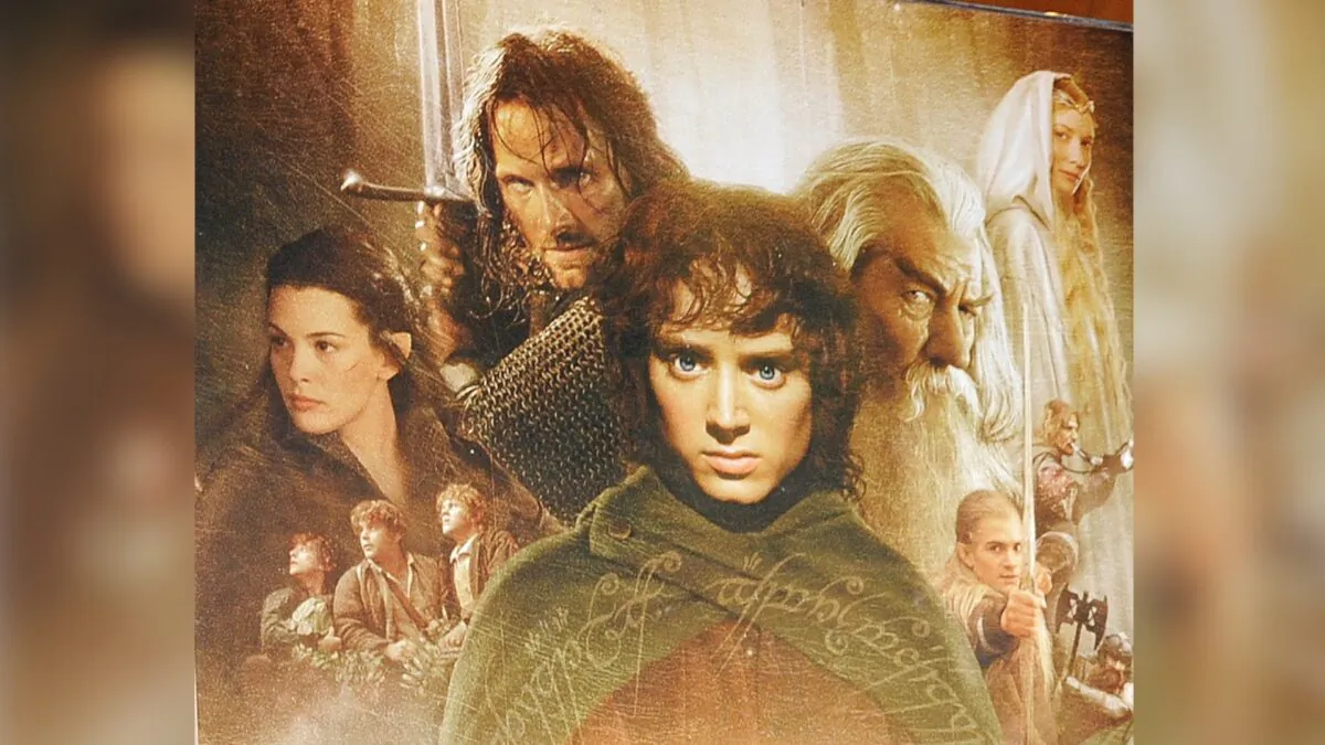 A poster at the screening of "The Lord Of The Rings" in Beverly Hills, California, on June 30, 2008. (Katy Winn/Getty Images)