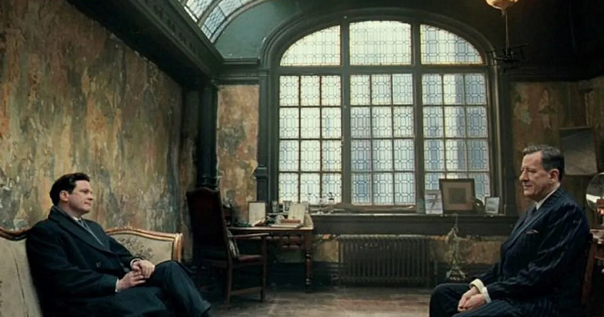 What do a prince and a speech therapist have in common? Friendship. Colin Firth (L) and Geoffrey Rush in “The King’s Speech.” (Momentum Pictures)
