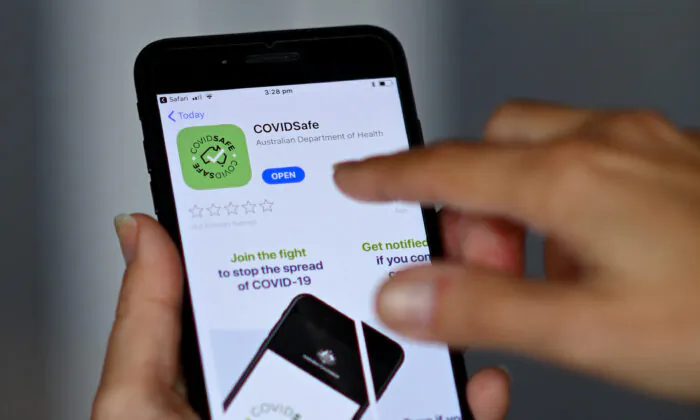 (COVID-19) tracking app 'COVIDSafe', Melbourne, Australia, April 26, 2020. (Quinn Rooney/Getty Images)